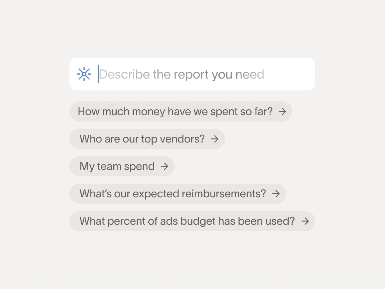 Get instant answers on spend